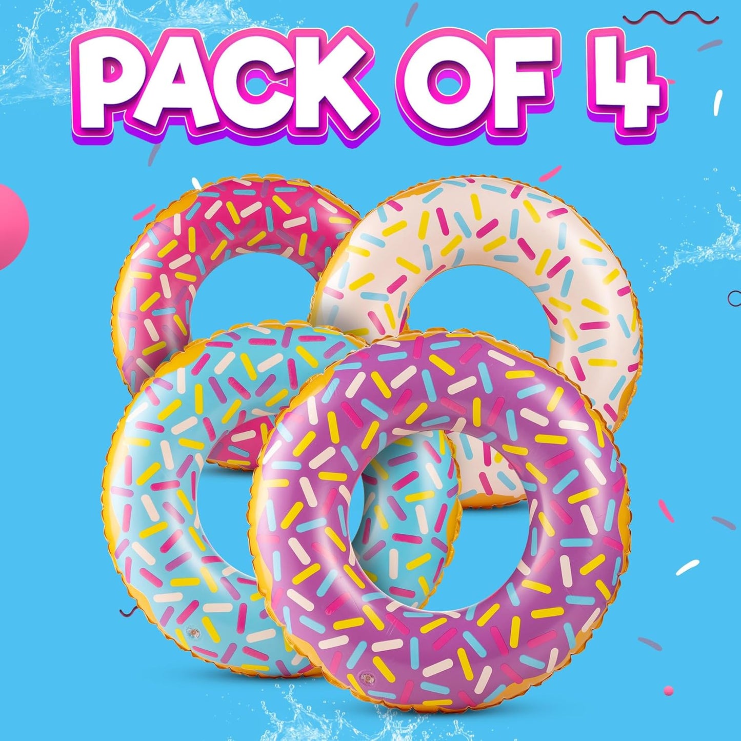 Inflatable Donuts - (Pack of 4) 24 Inch