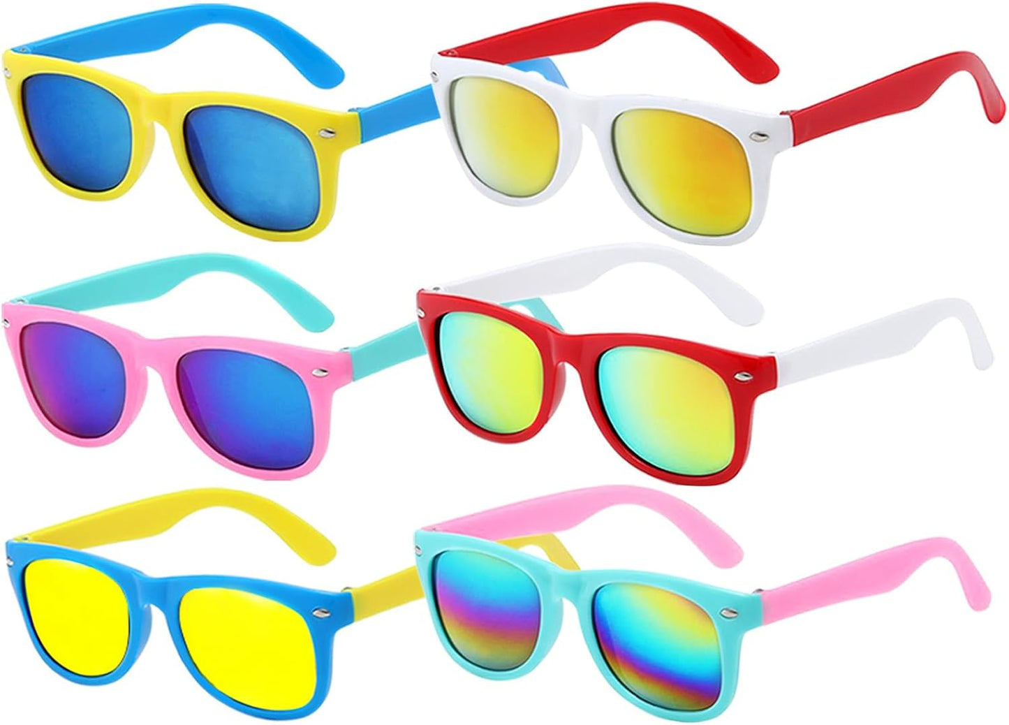 6 Pack Kids Sunglasses Bulk with UV Protection, Kids Sunglasses Party Favors for Boys and Girls Ages 3-6, Essential Party Supplies for Summer Outdoor Activities