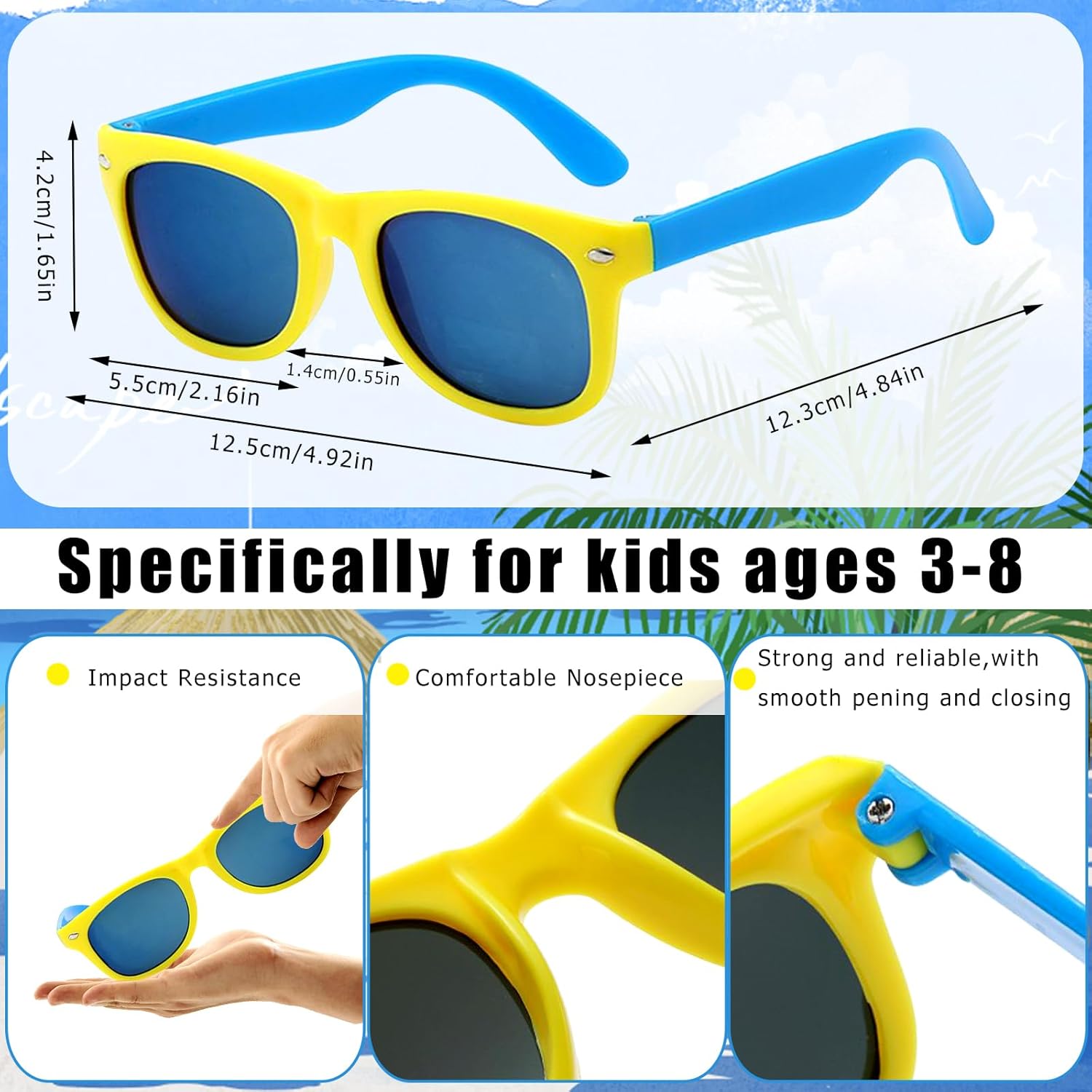 6 Pack Kids Sunglasses Bulk with UV Protection, Kids Sunglasses Party Favors for Boys and Girls Ages 3-6, Essential Party Supplies for Summer Outdoor Activities