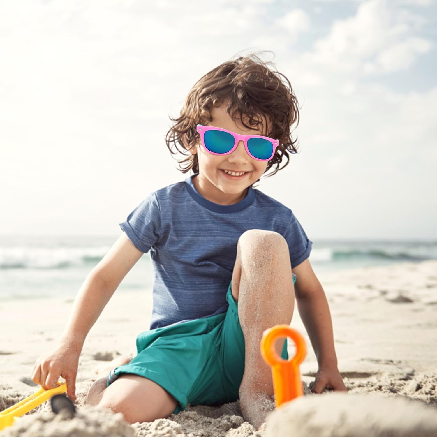 6 Pack Kids Sunglasses Bulk with UV Protection, Kids Sunglasses Party Favors for Boys and Girls Ages 3-6, Essential Party Supplies for Summer Outdoor Activities
