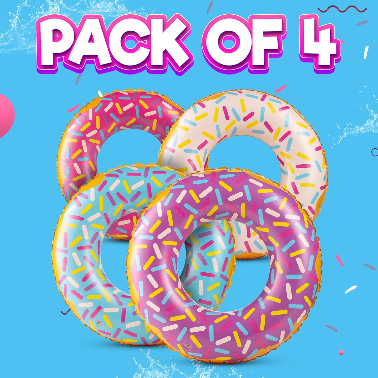 Inflatable Donuts - (Pack of 4) 24 Inch