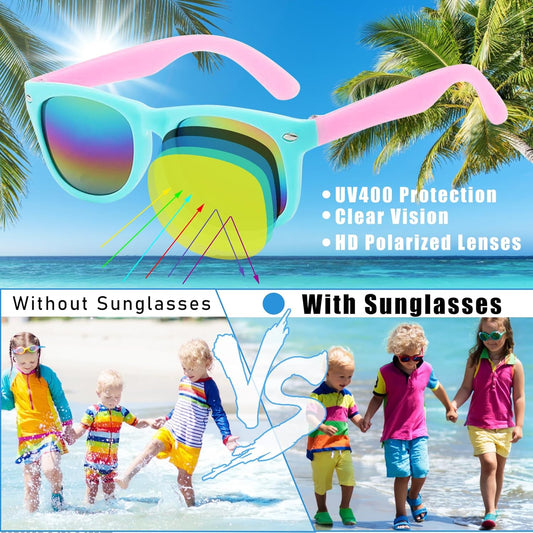 6 Pack Kids Sunglasses Bulk with UV Protection, Kids Sunglasses Party Favors for Boys and Girls Ages 3-6, Essential Party Supplies for Summer Outdoor Activities