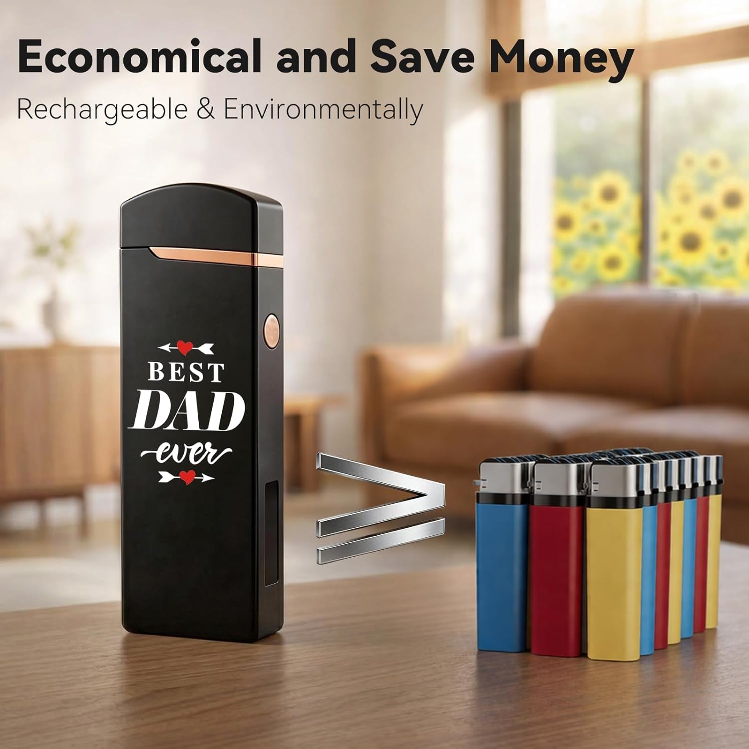 Fathers Day Dad Gift - Rechargeable Windproof Flameless Dual Arc Plasma Lighters