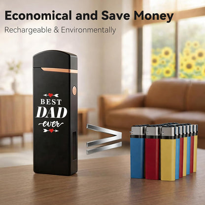 Fathers Day Dad Gift - Rechargeable Windproof Flameless Dual Arc Plasma Lighters