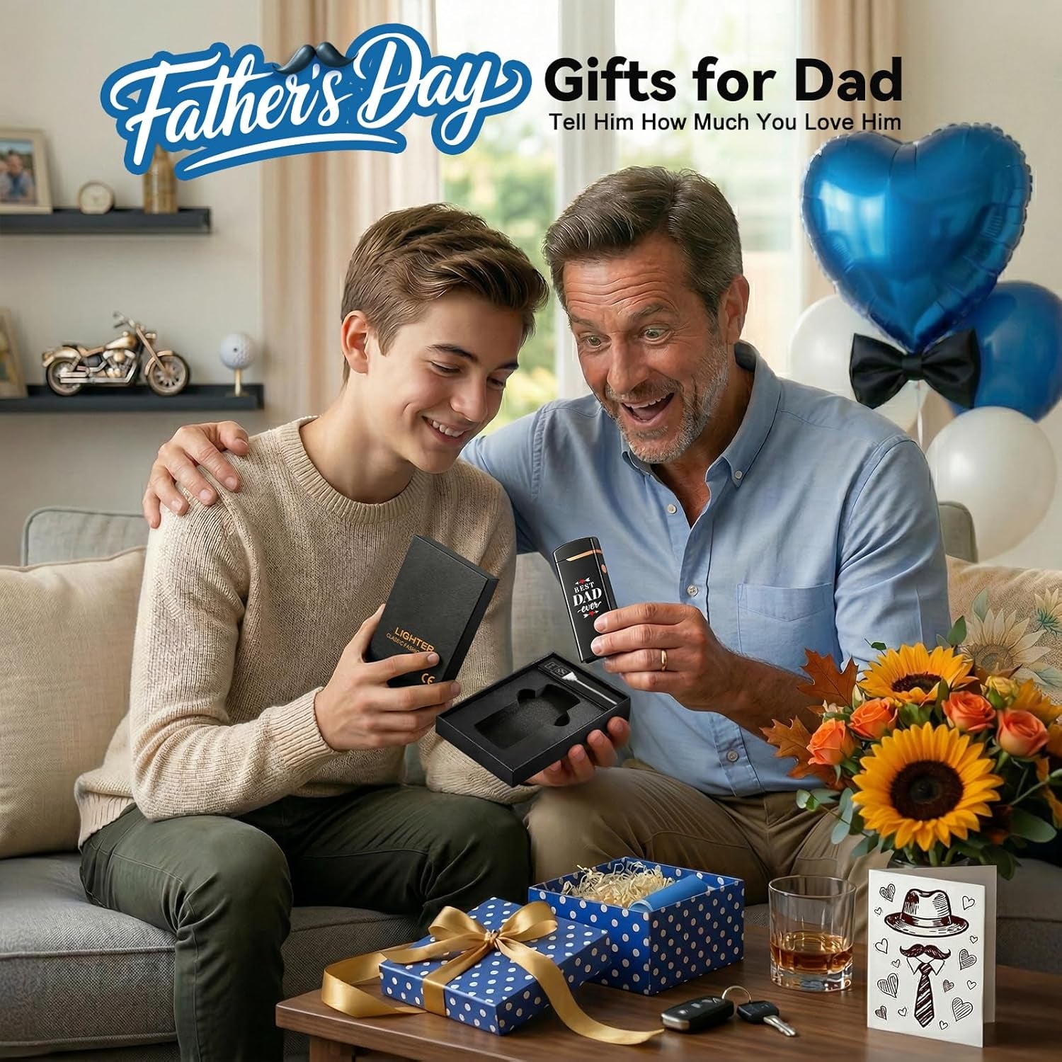 Fathers Day Dad Gift - Rechargeable Windproof Flameless Dual Arc Plasma Lighters