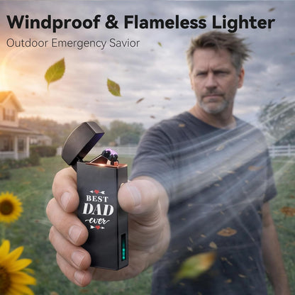 Fathers Day Dad Gift - Rechargeable Windproof Flameless Dual Arc Plasma Lighters